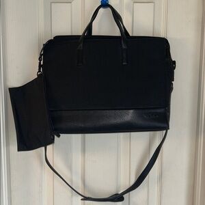 TUMI Black Leather tote/computer/briefcase